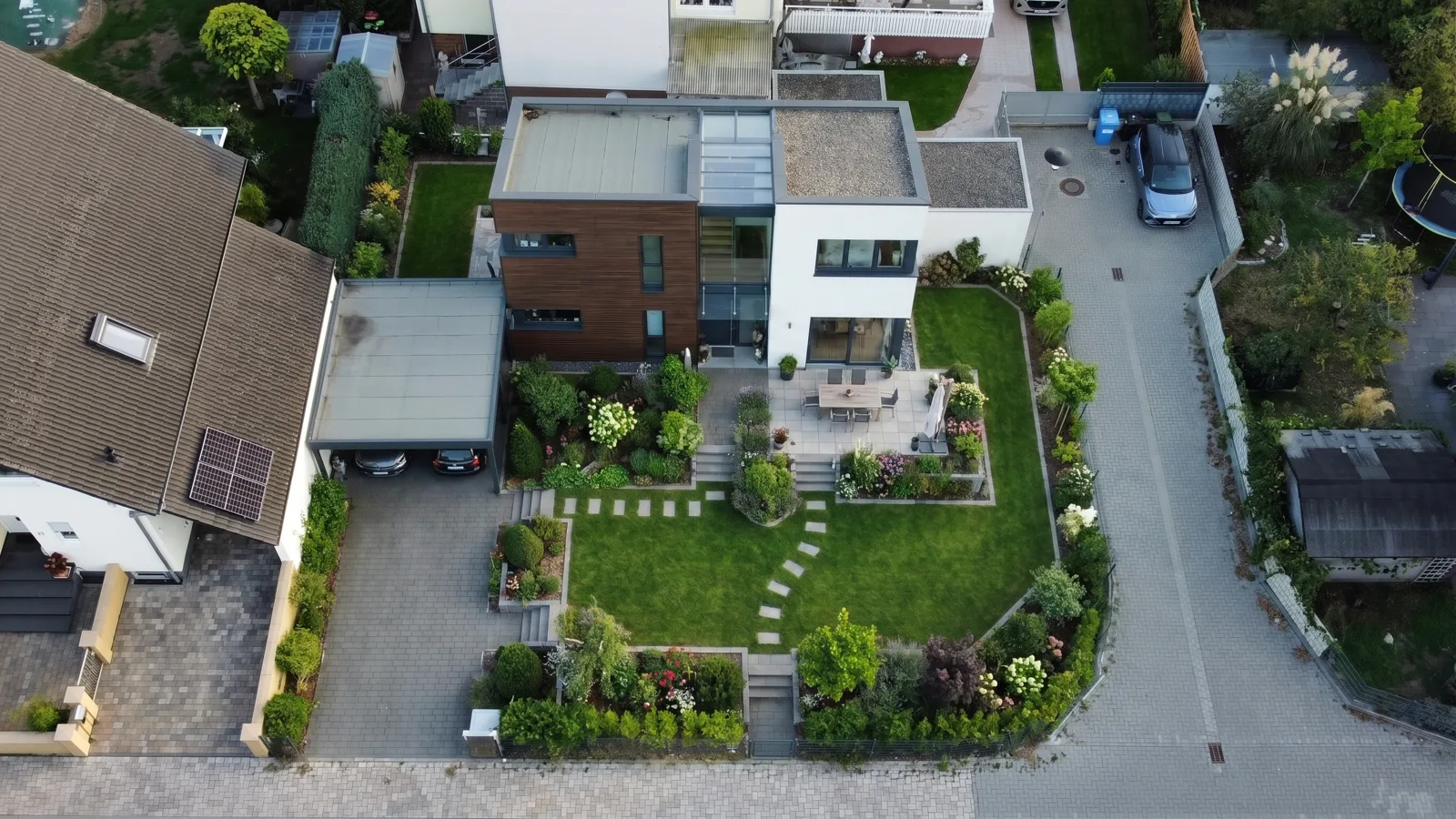 Unverbindliche Visualisierung eines Einzelhauses auf dem Baugrundstück in Erzhausen
